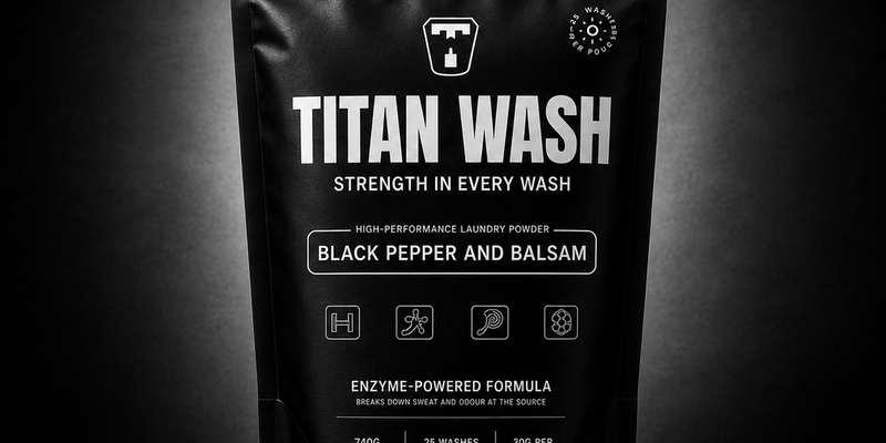 Titan Wash sports detergent pouch for gym clothes that still smell after washing